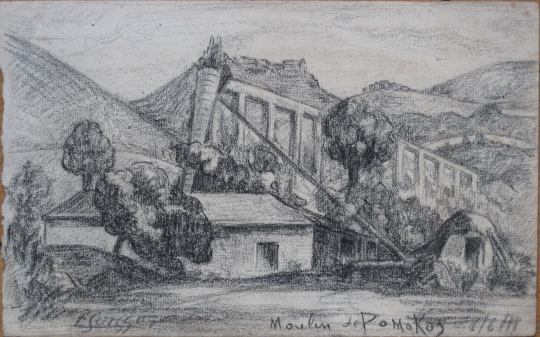 Gaston SUISSE (1896-1988) - Moulin de Pomokos. 1917.